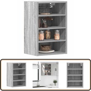 vidaXL Hangkast - Grijs Sonoma Eiken - 40x30x60 cm Keukenopbergkast - Wandschrank - Hangkast - Houten Kast - Grijze Kast