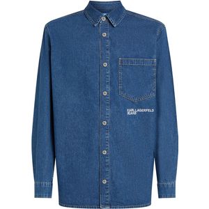 Karl Lagerfeld - Denim Long Sleeve Shirt - Blauw - Overhemd
