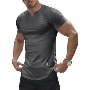 Slim Fit V-hals T-shirt heren - Korte Mouwen - Zomer Basic - Sportondergoed