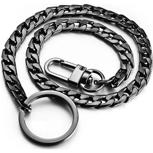 Sleutelhanger - Broek ketting - BoastySleutelhanger - Chain belt - ketting - Zwart - 40CM - Hippie - One size - hippie accessoires-kerstcadeau
