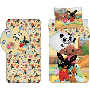 Bing Dekbedovertrek + Hoeslaken - Katoen - Dekbedovertrek 140 x 200 cm - Hoeslaken 90 x 200 cm