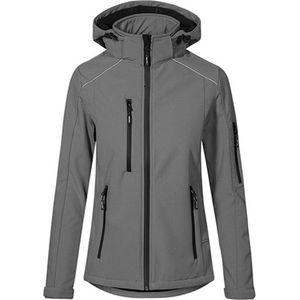 Women's Softshell Outdoorjas met afneembare capuchon Steel Grey - S