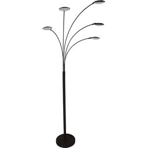 Vloerlamp Synna | 1 lichts | zwart | glas / metaal | Ø 30 cm | 189 cm hoog | staande lamp / woonkamer lamp | modern / sfeervol design