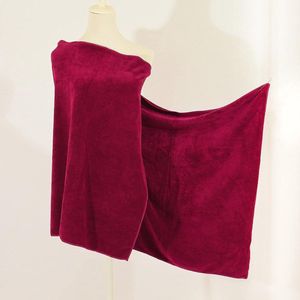 Ultrafine fiber bath towel female 70 * 140 quick-drying beach towel thickened for adult absorbent beauty salon, wine red, 70 * 140 cm