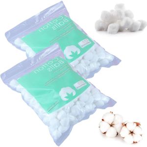 Allecto Plus - Katoenen bollen voor schoonheidssalon en thuisgebruik, 400 stuks, ontvetten, wattenstaafjes, wattenballen, make-up.