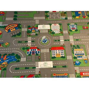 Speelkleed cityfun - antislip speeltapijt city - speelmat - 140 x 200 cm