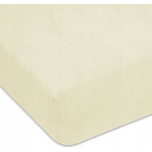 Terry hoeslaken met elastiek, ecru, 120x200 cm, katoen