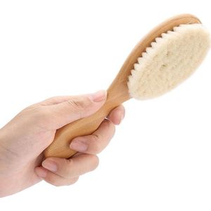 Geitenhaar baardborstel, retro oliekop kappersborstel Gezichtshaarstofdoek Reinigingsborstel met handvat voor professionele salon en thuis.