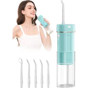 Professionele draagbare monddouche met 3 modi en 6 sproeiers - IPX7 draadloze waterflosser voor optimale mondgezondheid