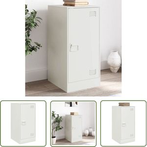 The Living Store Dressoir 34,5x39x73 cm staal wit - Televisiescherm - Tv Stand - Salontafel - Opbergmeubel - Metalen Dressoir