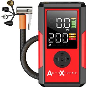 AutoXtreme Air-200 - 12V Draagbare Compressor Bandenpomp - Elektrische fietspomp - Luchtcompressor - Mini Compressor - Drukmeter - Ballenpomp
