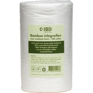 IBD Bamboe Inlegvellen - 1 rol, 100 vellen - Zacht & composteerbaar - Natuurlijke baby luieraccessoires