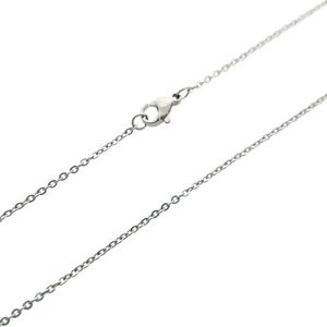 Anker ketting-60cm-1.6mm-staal-zilver-heren-dames