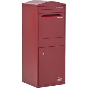 SMART PARCEL BOX™- Grote pakketbrievenbus met gebogen dak, bordeaux