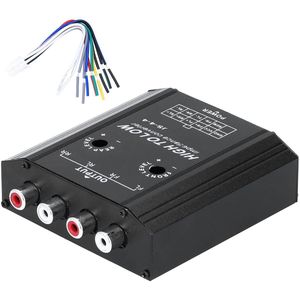 12V 4 Channel Audio Impedance Converter High To Low Line Output Adapter Car Stereo Radio Speaker Frequency Filter Video Equipment