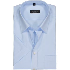 ETERNA comfort fit overhemd - korte mouw - poplin heren overhemd - blauw - Strijkvrij - Boordmaat: 52