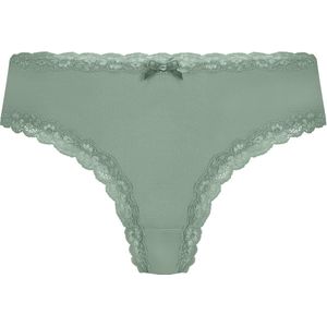 Hunkemöller Dames Lingerie Brazilian V-shape Mesh - Groen - maat S