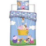 Peppa Pig - Peppa Pig Dekbedovertrek - Multicolor - 100% Katoen - 2 in 1 Design