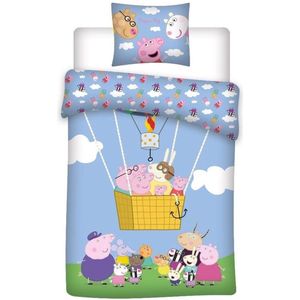 Peppa Pig - Peppa Pig Dekbedovertrek - Multicolor - 100% Katoen - 2 in 1 Design
