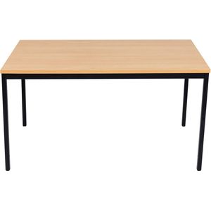 Furni24 Multifunctionele tafel 120 x 60 cm - werktafel - computertafel - bureau in beuken decor/ zwart