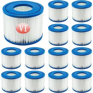 Filterpatronen VI voor Zwembadfilter - Vervangingsfilters voor Lay-Z-Spa en Massagezwembaden (12 stuks)