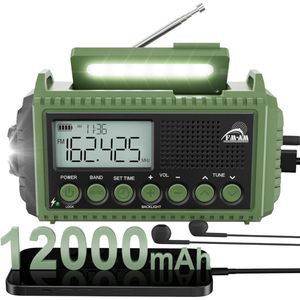 Noodradio solar opwindbaar - Radio - Noodradio - Weerradio - Radio voor Noodgevallen - Nood - Muziek - Nieuws - Noodpakket - Rampen - Praktisch - Zonneenergie