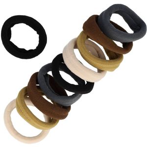 Haarsoires Haarelastieken basic - Endless Multicolor Mix - Beige bruin grijs zwart - Set van 10 - Eenvoudige Haar Elastieken voor Dagelijks Gebruik