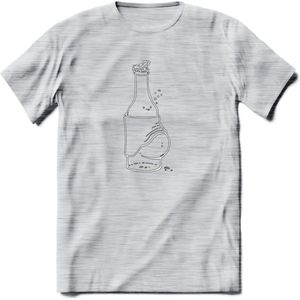 Bierbuik Bier T-Shirt | Unisex Kleding | Dames - Heren Feest shirt | Drank | Grappig Verjaardag Cadeau tekst | - Licht Grijs - Gemaleerd - M
