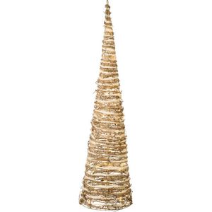 Lumineo verlichte kerstpiramide - LED - Naturel/Warm Wit/Besneeuwd - H 60cm