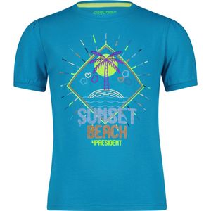 4PRESIDENT T-shirt meisjes - Fjordblue - Maat 92 - Meiden shirt