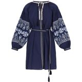 Usha - Jurk - Katoen - Mini - Lange Puffy Mouwen - Etnische Charme