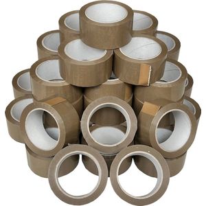 PVC-tape 48 mm x 66 mtr Bruin. 36 rollen. + Kortpack pen (020.0450)