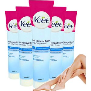 Veet Ontharingscreme - Gevoelige Huid - 5 Stuks - Ontharingscreme Intieme Delen - Bikinilijn & Benen en Lichaam - Ontharing - Hair Removal Cream
