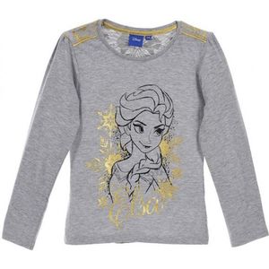 Disney Frozen luxe set - tule rok + longsleeve met goudprint - roze/grijs - maat 122/128 (8 jaar)
