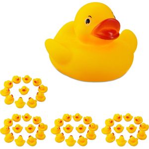 Relaxdays 48x badeendje geel - set - badspeelgoed badeend - speelgoed voor bad - 5 cm