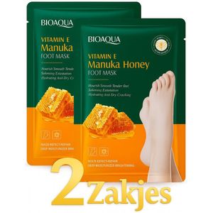 BIOAQUA - Manuka Honing Voetmasker – Manuka Honing - 2 paar - Intens Hydraterend Zachte Voeten in Koude Seizoenen