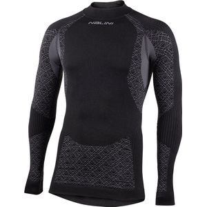 Nalini - Unisex - Ondershirt Fietsen - Lange Mouwen - Thermo - Onderkleding Wielrennen - Zwart - SEAMLESS TECH LS - S/M