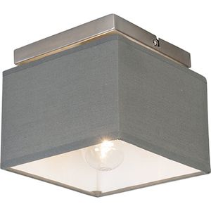 QAZQA vt - Moderne Plafondlamp - 1 lichts - L 170 mm - Grijs - Woonkamer | Slaapkamer | Keuken