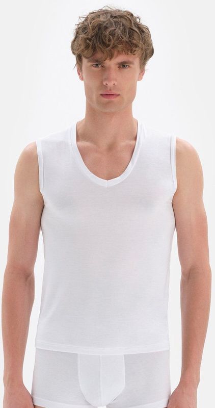 Dagi - Onderhemd - Wit - Mouwloos - V-hals