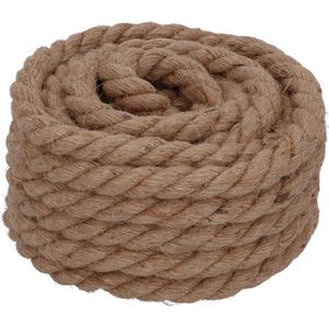 Naturel gedraaid henneptouw - bruin - knutselwerk en pakketsnoer - 100% biologisch - 18 mm - 10 m