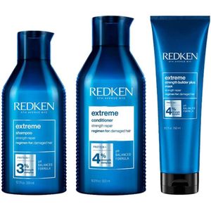 Redken Extreme Shampoo 300ml + Conditioner 500ml + Strengthbuilder Plus Haarmasker 250ml