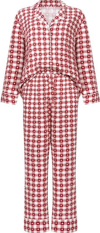 Hunkemöller Pyjamaset van keperstof Rood XS