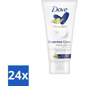 24 x Dove - Handcrème - Body Love Essential Care - Hydraterend - Droge huid - 75 g - Handcreme - Droge Huid - Hydraterende Creme - Handverzorging - Dove