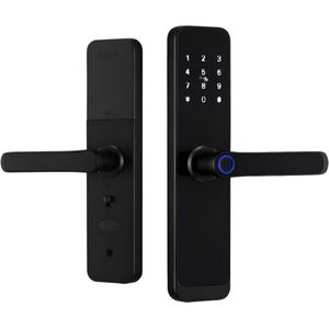 Raykube - Slank Deurslot - Smart Lock - Elektrisch Deurslot - Geen Insteekslot - APP - Bluetooth - Mechanische sleutels - Kaart - WIFI - Wachtwoord - Vingerafdruk - Zwart