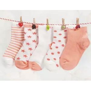 5 paar New born Baby sokken - Set Babysokjes - 0-6 maanden - Oranje Babysokken - Multipack - Kraamcadeau voor Jongen of Meisje - Babyshower Cadeau - Kraammand