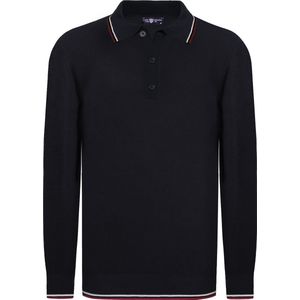 Jimmy Sanders - Trui - Navy / Rood / Wit - Katoen - Polokraag