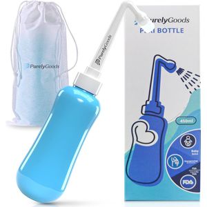 PurelyGoods® Peri Bottle - Mobiele Bidet - Vaginale Douche - Perineum - Zwanger - BPA-vrij - Postpartum Spoelfles - 450ML - Blauw