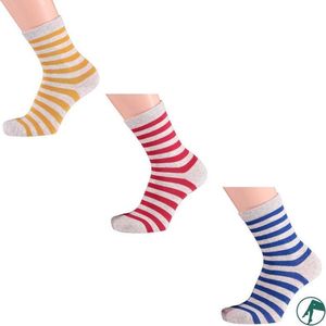 Kindersokken gestreept zonder naden op de tenen 27-30. 3-pack.
