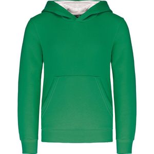 Kariban Kinder hooded sweater met gecontrasteerde capuchon K453 - Light Kelly Green / White - 8/10 Y (8/10 ans)