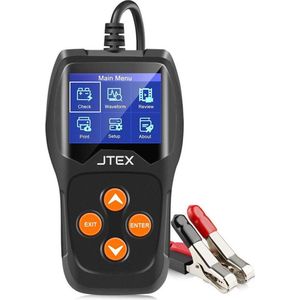 JTEX® Professionele Auto & Motor Batterijtester - Accu tester 12V - Batterijconditie / Weerstand - Nederlandstalig